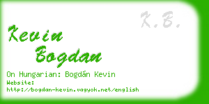 kevin bogdan business card
