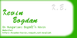 kevin bogdan business card